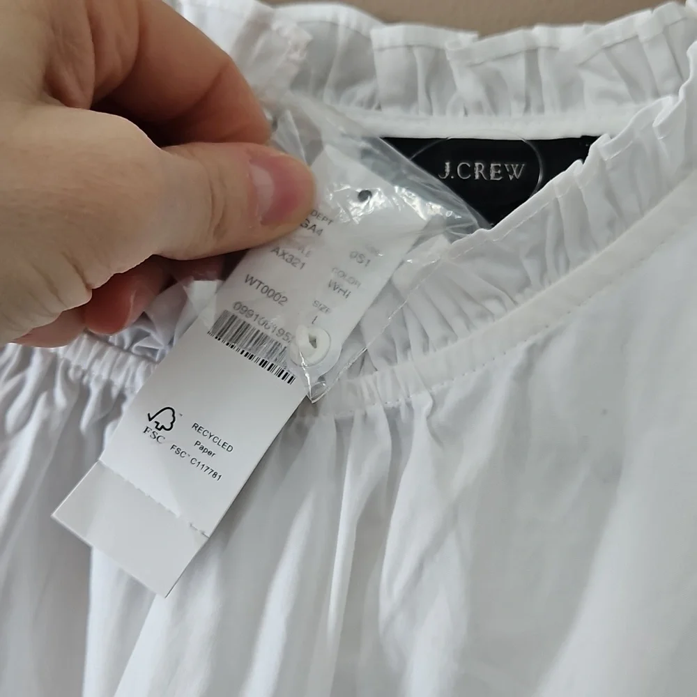 J. Crew White Ruffle Sleeve Dress - Picture 5 of 10